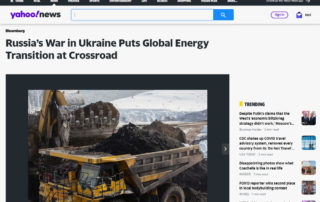 Russia’s War in Ukraine Puts Global Energy Transition at Crossroad (Yahoo News)